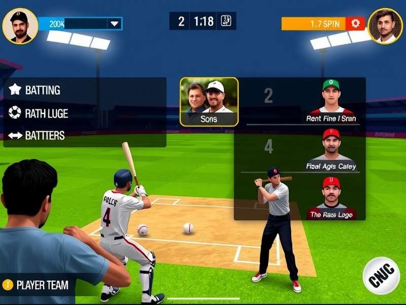 Baseball Fantasy Series gameplay screenshot showing batting interface